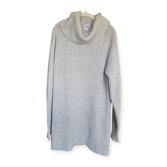 John + Jenn Grey Chunky Turtleneck Sweaterdress Size L - Picture 2 of 11